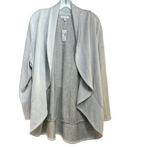 Waterfall Front Cardigan Women's Plus 1X Solid Long Sleeve Gray Knit New NWT